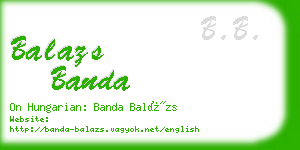 balazs banda business card